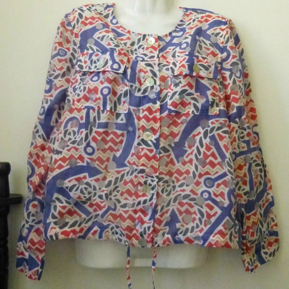 Ruby Rd. Top Blouse Size 8 Long Sleeve Button-Up